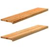 vidaXL Marches d'escalier 2 pcs marron clair 120x30x2 cm ch&ecirc;ne massif