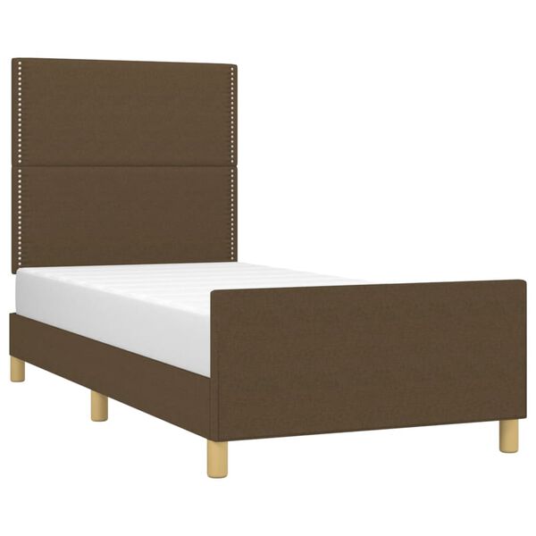 vidaXL Cadre de lit sans matelas marron fonc&eacute; 100x200 cm tissu