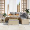 vidaXL Ensemble de canap&eacute; de jardin 8 pcs Beige Poly rotin