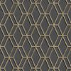DUTCH WALLCOVERINGS Papier peint avec motif hexagonal Noir et dor&eacute;