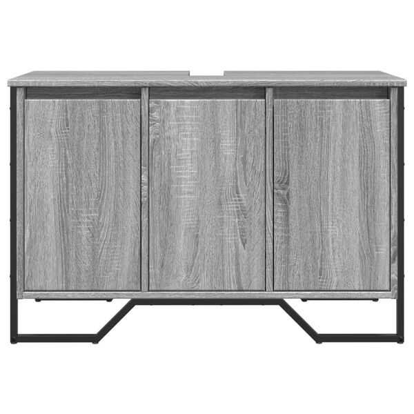 vidaXL Armoire lavabo de salle de bain sonoma gris 91x35x60 cm
