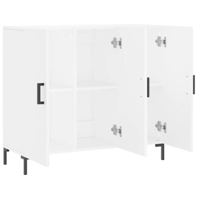 vidaXL Buffet blanc 90x34x80 cm bois d'ingénierie