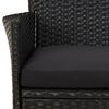 vidaXL Ensemble &agrave; manger de jardin coussins 7pcs Noir R&eacute;sine tress&eacute;e