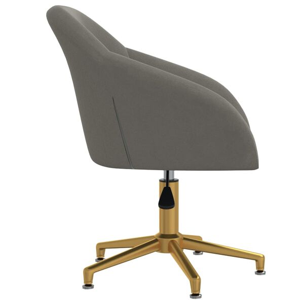 vidaXL Chaise pivotante &agrave; manger Gris fonc&eacute; Velours
