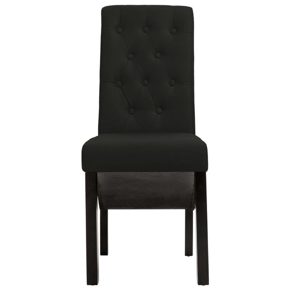 vidaXL Chaises &agrave; manger lot de 4 noir tissu