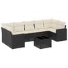 vidaXL Salon de jardin 8 pcs avec coussins noir r&eacute;sine tress&eacute;e