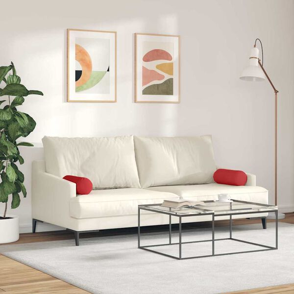 vidaXL Coussins d'accent 2 pcs Rouge Ø 15 x 40 cm tissu