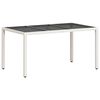 vidaXL Ensemble &agrave; manger de jardin et coussins 7 pcs blanc rotin verre