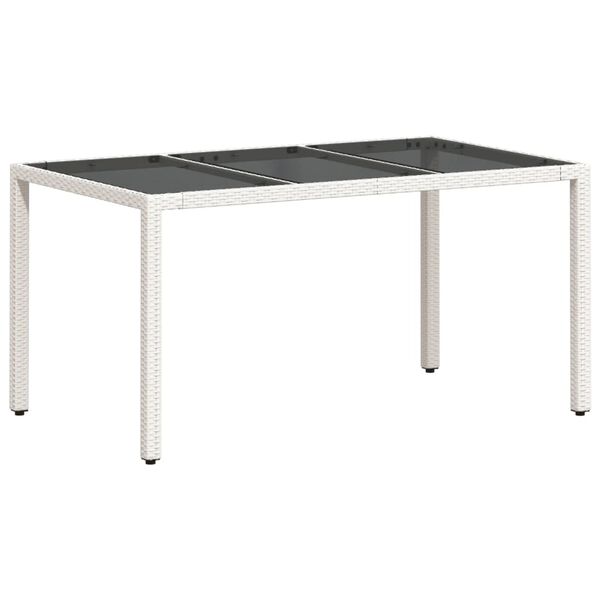 vidaXL Ensemble &agrave; manger de jardin et coussins 7 pcs blanc rotin verre