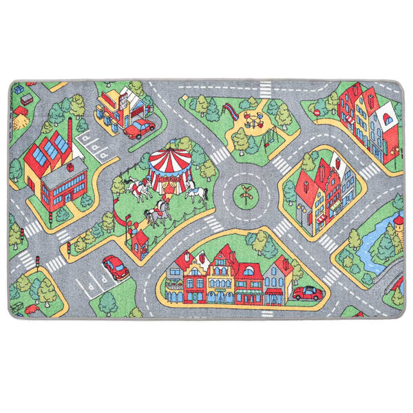 vidaXL Tapis de jeu Poil à boucle 170 x 290 cm Motif de route de ville