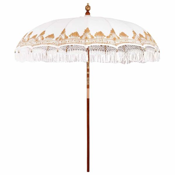 vidaXL Parasol balinais avec base Cr&egrave;me 215 x 215 x 260 cm
