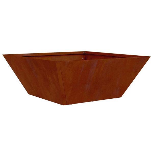 vidaXL Cache-pot de jardin Rouill&eacute; 40 x 40 x 15 cm Acier patin&eacute;