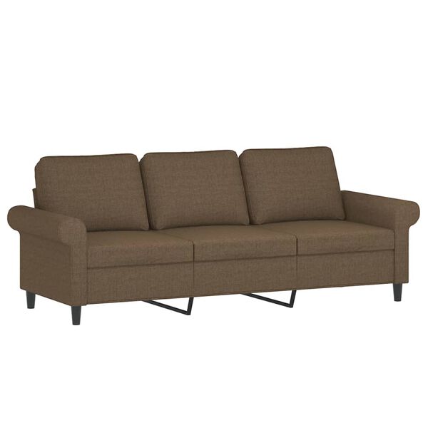 vidaXL Canap&eacute; &agrave; 3 places avec repose-pieds Marron 180 cm Tissu