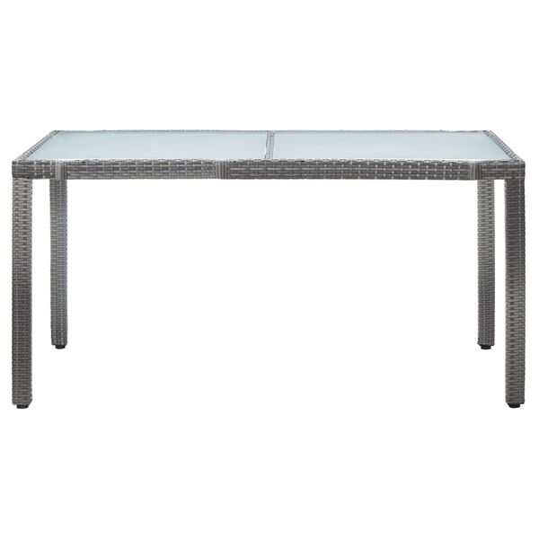 vidaXL Table de jardin Gris 150x90x75 cm R&eacute;sine tress&eacute;e