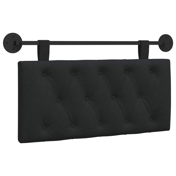 vidaXL T&ecirc;te de lit suspendue Montage mural Noir 100 x 55 x 7 cm tissu