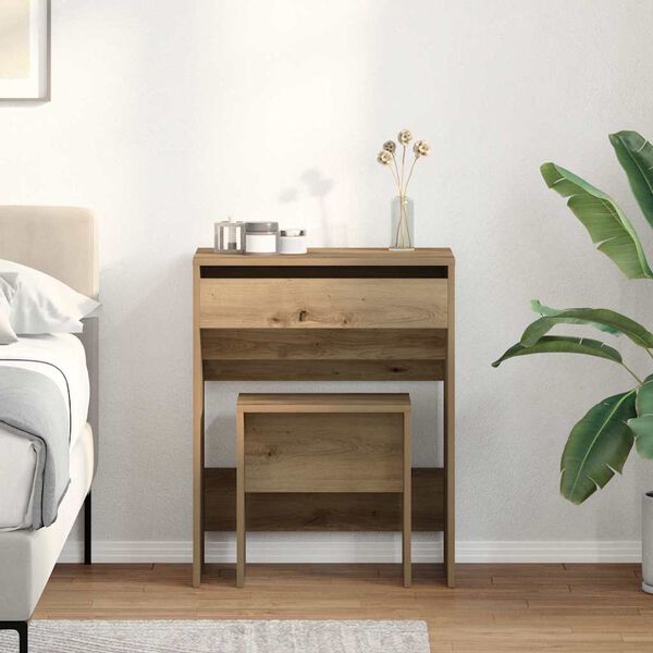 vidaXL Coiffeuse ch&ecirc;ne artisanal 60 x 40 x 75 cm Bois d'ing&eacute;nierie