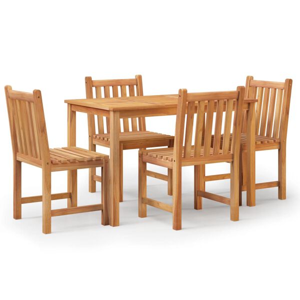 vidaXL Ensemble &agrave; manger de jardin 5pcs Bois de teck massif