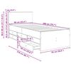 vidaXL Lit d'appoint avec tiroir Noir 90 x 200 cm Bois d'ing&eacute;nierie