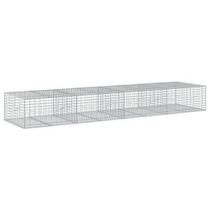 vidaXL Panier gabion avec couvercle 400x100x50 cm fer galvanis&eacute;