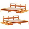 vidaXL Lit biblioth&egrave;que sans matelas cire marron 180x200 cm pin massif