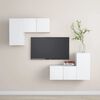 vidaXL Ensemble de meubles TV 4 pcs Blanc Bois d'ing&eacute;nierie