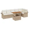 vidaXL Ensemble de canap&eacute; de jardin 7 pc Beige Poly rotin