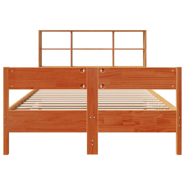 vidaXL Lit biblioth&egrave;que sans matelas cire marron 120x200 cm pin massif