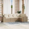 vidaXL Salon de jardin avec coussins 5 pcs beige r&eacute;sine tress&eacute;e