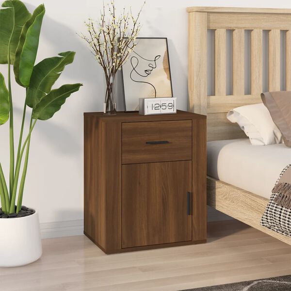 vidaXL Table de chevet Ch&ecirc;ne marron 50x36x60 cm Bois d'ing&eacute;nierie