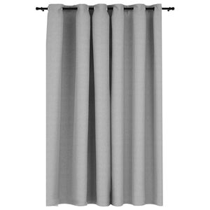 vidaXL Rideau occultant Aspect de lin avec &oelig;illets Gris 290x245 cm