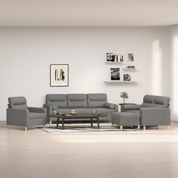 vidaXL Ensemble de canap&eacute;s 3 pcs coussins d&eacute;coratifs et coussins