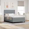 vidaXL Lit &agrave; ressorts avec matelas Gris clair 160 x 200 cm tissu