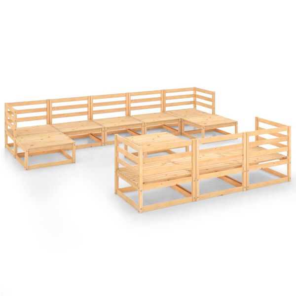 vidaXL Salon de jardin 11 pcs Bois de pin massif