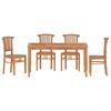 vidaXL Ensemble &agrave; manger de jardin 5 pcs Bois de teck massif
