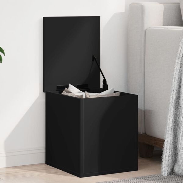 vidaXL Bo&icirc;te de rangement noir 30x35x35 cm bois d'ing&eacute;nierie