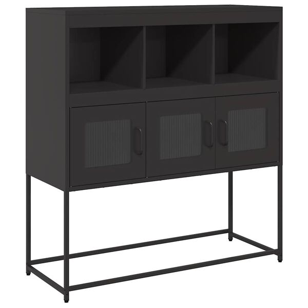 vidaXL Buffet noir 100,5x39x107 cm acier laminé à froid