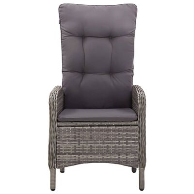 vidaXL Ensemble de bistro de jardin 3 pcs Résine tressée Gris