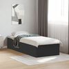 vidaXL Cadre de lit sans matelas noir 90x200 cm