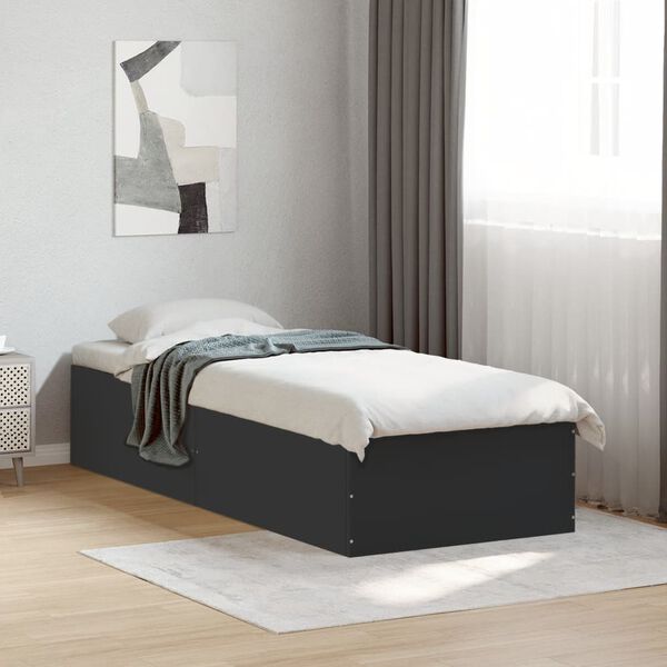 vidaXL Cadre de lit sans matelas noir 90x200 cm