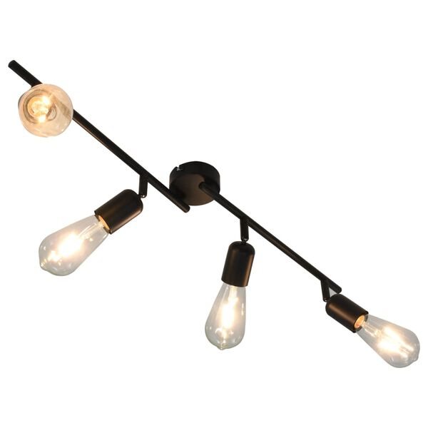 vidaXL Projecteur &agrave; 4 voies Noir 60 cm E27