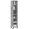 vidaXL Buffet haut Gris b&eacute;ton 34,5x32,5x180 cm Bois d'ing&eacute;nierie