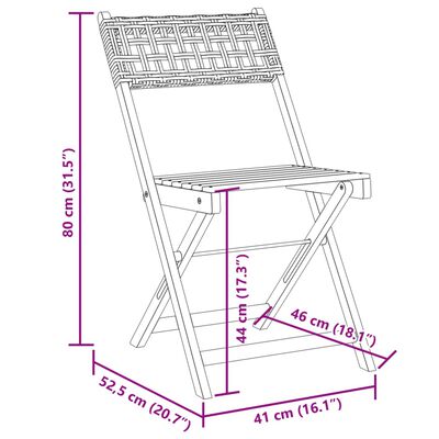 vidaXL Ensemble de bistro 3 pcs noir résine tressée et bois massif