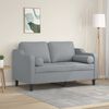 vidaXL Canap&eacute; 2 places avec oreillers gris clair 120 cm tissu