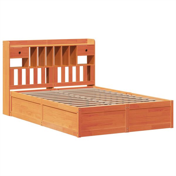 vidaXL Cadre de lit sans matelas cire marron 150x200cm bois pin massif
