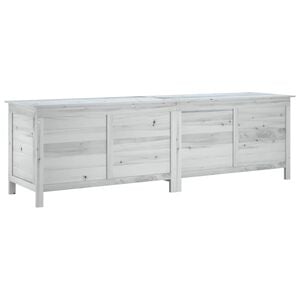 vidaXL Bo&icirc;te de rangement de jardin blanc bois massif de sapin