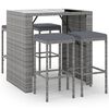 vidaXL Ensemble de bar de jardin 5 pcs avec coussins gris poly rotin