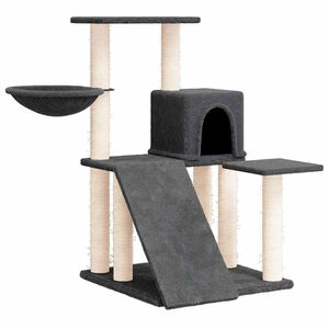 vidaXL Arbre &agrave; chat avec griffoirs en sisal Gris fonc&eacute; 82 cm