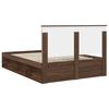vidaXL Cadre de lit Ch&ecirc;ne brun 140 x 200 cm Bois de pin massif