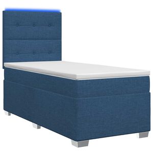 vidaXL Lit boxspring avec matelas Bleu 100 x 200 cm Tissu