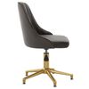 vidaXL Chaise pivotante &agrave; manger Gris fonc&eacute; Velours